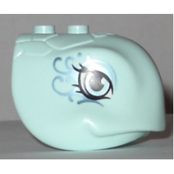 Turtle Head with Eyes and Metallic Light Blue Swirls Pattern Turtle Head with Eyes and Metallic Light Blue Swirls Pattern