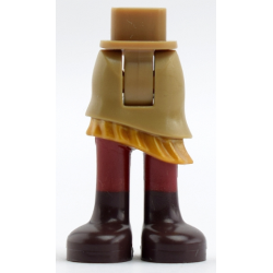 Mini Doll Hips and Asymmetric Layered Skirt, Gold Ruffle, Dark Red Legs Pattern - Thick Hinge Mini Doll Hips and Asymmetric Layered Skirt, Gold Ruffle, Dark Red Legs Pattern - Thick Hinge