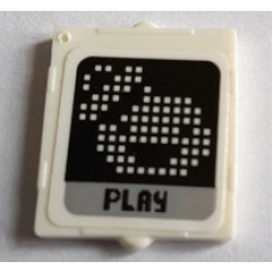 Glass for Window 1 x 2 x 2 Flat Front with Pixelated Stay Puft Logo and 'PLAY' Pattern (Sticker) - Set 75827 Glass for Window 1 x 2 x 2 Flat Front with Pixelated Stay Puft Logo and 'PLAY' Pattern (Sticker) - Set 75827