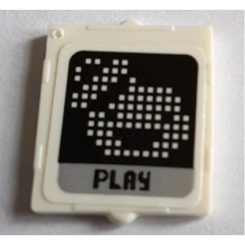 Деталь LEGO 60601pb018 Glass for Window 1 x 2 x 2 Flat Front with Pixelated Stay Puft Logo and 'PLAY' Pattern (Sticker) - Set 75827