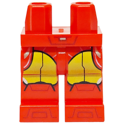 Hips and Legs with Yellow Thigh Armor with Black Outlines, Silver Highlights and Dark Red Boot Tips Pattern