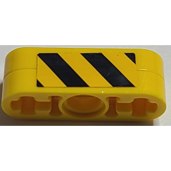Stickered Assembly 3 x 1 with Black and Yellow Danger Stripes Pattern on Both Sides (Stickers) - Set 7905 - 2 Technic Liftarm 1 x 3 Thin Stickered Assembly 3 x 1 with Black and Yellow Danger Stripes Pattern on Both Sides (Stickers) - Set 7905 - 2 Technic Liftarm 1 x 3 Thin