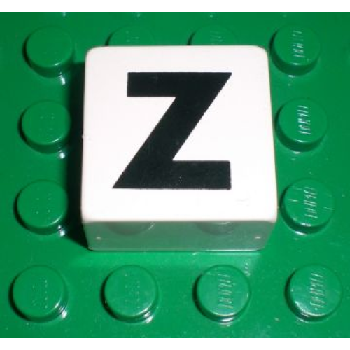 Деталь LEGO 2756pb335 Duplo, Tile 2 x 2 x 1 with Black Capital Letter Z Pattern