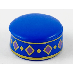 Minifigure, Headgear Kufi with Gold Bands, Gold and Medium Lavender Diamonds Pattern Minifigure, Headgear Kufi with Gold Bands, Gold and Medium Lavender Diamonds Pattern