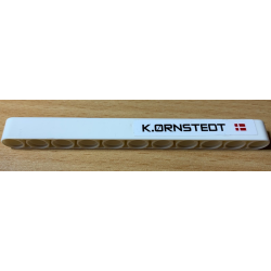 Technic, Liftarm Thick 1 x 11 with 'K.ORNSTEDT' and Denmark Flag Pattern (Sticker) - Set 42077