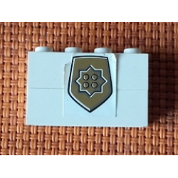 Stickered Assembly 4 x 1 x 2 with World City Gold Police Badge Pattern (Sticker) - Set 7035 - 2 Brick 1 x 4 Stickered Assembly 4 x 1 x 2 with World City Gold Police Badge Pattern (Sticker) - Set 7035 - 2 Brick 1 x 4