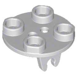 Plate, Round 2 x 2 Thin with Wheel Holder - Light Bluish Gray Plate, Round 2 x 2 Thin with Wheel Holder - Light Bluish Gray