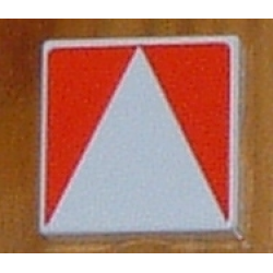 Duplo, Tile 2 x 2 with Shape Red Inverse Isosceles Triangle Pattern