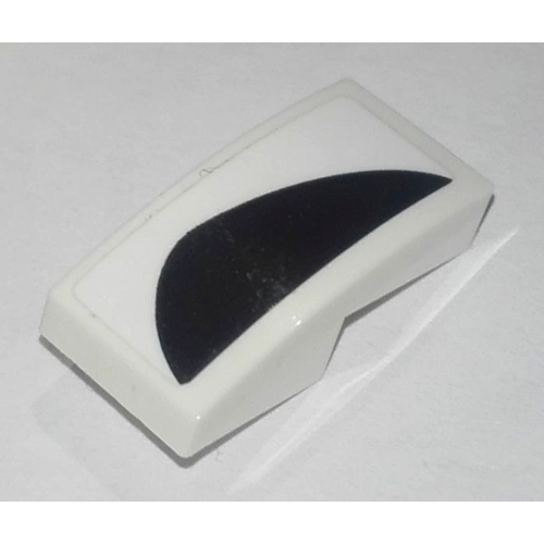 Деталь LEGO 11477pb134L Slope, Curved 2 x 1 x 2/3 with Black Curved Vent Pattern Model Left Side (Sticker) - Set 76900