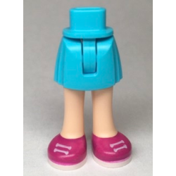 Mini Doll Hips and Skirt with Molded Light Nougat Legs and Printed Magenta Shoes with White Laces and Soles Pattern - Thin Hinge Mini Doll Hips and Skirt with Molded Light Nougat Legs and Printed Magenta Shoes with White Laces and Soles Pattern - Thin Hinge
