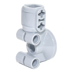 Technic, Steering, Wheel Hub Holder / Shock Absorber Head with 2 Pin Joiners and Shaft with 2 Axle Holes - Light Bluish Gray