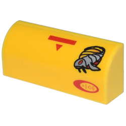 Slope, Curved 1 x 4 x 1 1/3 with Red Bar, Triangle, and Oval with Symbols, Alien Creature Pattern (Sticker) - Sets 7660 / 7877