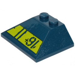 Slope 45 3 x 4 Double / 33 with Lime Stripe with Cut Out Edges and '16+' Pattern (Sticker) - Set 70839