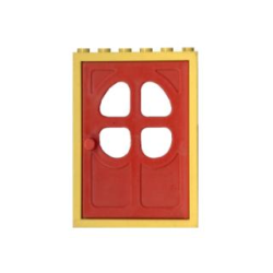 Door, Frame 2 x 6 x 7 with Red Fabuland Door 1 x 6 x 7 with Round Pane in 4 Sections (4071 / 4072) Door, Frame 2 x 6 x 7 with Red Fabuland Door 1 x 6 x 7 with Round Pane in 4 Sections (4071 / 4072)