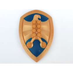 Large Figure Shield, 2 x 4 Brick Relief, Jayko Hawk with Dark Blue Pattern