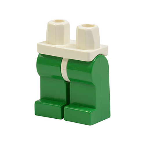 Деталь LEGO 970c06 Hips and Green Legs - White