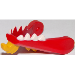 Dragon Head (Ninjago) Jaw Lower with White Teeth and Bright Light Orange Beard and Spines Pattern