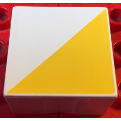 Duplo, Tile 2 x 2 x 1 with Shape Yellow Right Triangle Pattern Duplo, Tile 2 x 2 x 1 with Shape Yellow Right Triangle Pattern