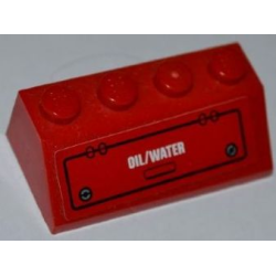 Slope 45 2 x 4 with Hatch and 'OIL/WATER' Pattern (Sticker) - Set 7643