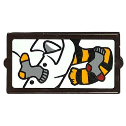 Glass for Window 1 x 2 x 3 with Black and Bright Light Orange Striped Scarf, Light Bluish Gray Socks, and White Shirt Pattern (Sticker) - Set 76405