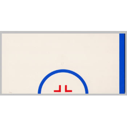 Tile 8 x 16 with Bottom Tubes on Edges with Half Circle and Blue Stripe on Right Pattern