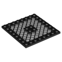 Plate, Modified 8 x 8 with Grille - Black
