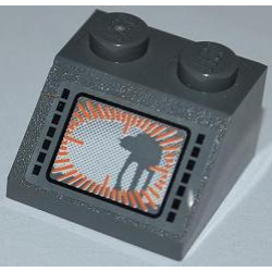 Slope 45 2 x 2 with SW AT-AT on Dark Bluish Gray Background Pattern (Sticker) - Set 8089