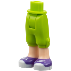 Mini Doll Hips and Trousers Cropped with Light Nougat Legs and Dark Purple Shoes with White Soles and Laces Pattern - Thick Hinge