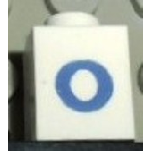 Деталь LEGO 3005pt0s Brick 1 x 1 with Blue Number 0 Pattern (Serif Font)
