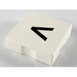 Duplo, Tile 2 x 2 with Black Less Than Sign (<) / Greater Than Sign (>) Pattern