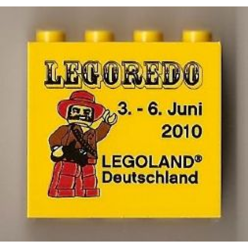 Деталь LEGO 30144pb083 Brick 2 x 4 x 3 with Legoland Deutschland LEGOREDO 3. - 6. Juni 2010 Pattern