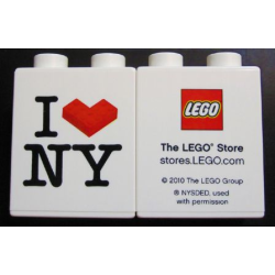Duplo, Brick 1 x 2 x 2 with I 'Brick' NY (New York) Pattern Duplo, Brick 1 x 2 x 2 with I 'Brick' NY (New York) Pattern
