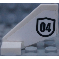 Tail Shuttle, Small with Black Number 04 Pattern on Both Sides (Stickers) - Set 60131