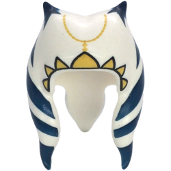 Minifigure, Headgear Headdress SW Togruta Montrals Medium with Dark Blue Stripes, Gold Crown and Chain with Beads Pattern