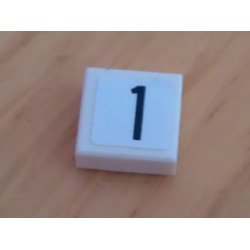 Tile 1 x 1 with Black Number 1 Narrow on White Background Pattern (Sticker) - Set 8135 Tile 1 x 1 with Black Number 1 Narrow on White Background Pattern (Sticker) - Set 8135