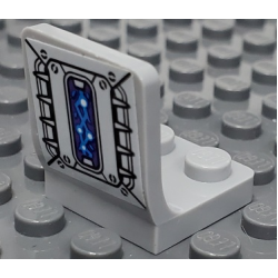 Minifigure, Utensil Seat / Chair 2 x 2 with Screws, Spikes, and Dark Azure Electrical Energy Pattern (Sticker) - Set 70429