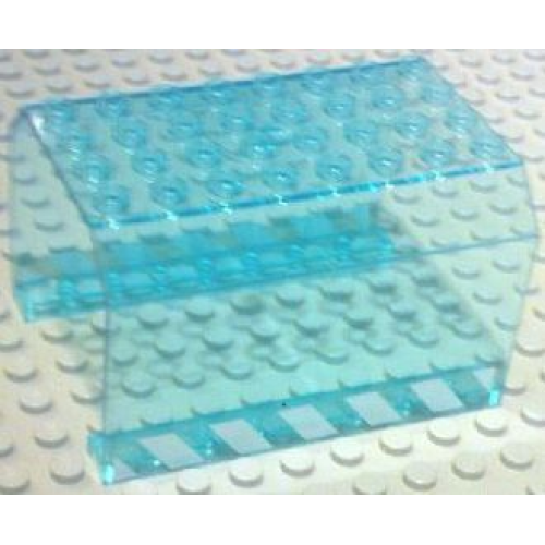 Деталь LEGO 42604pb004 Aircraft Fuselage Middle Angular Top 6 x 8 x 4 with White Danger Stripes Pattern on Both Sides (Stickers) - Set 7894