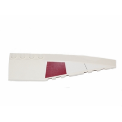 Wedge 12 x 3 Right with Dark Red Trapezoid and Black Line Pattern (Sticker) - Set 75003