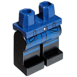 Hips and Black Legs with Belt and Pockets on Dark Blue Pattern Hips and Black Legs with Belt and Pockets on Dark Blue Pattern