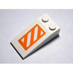Slope 18 4 x 2 with Orange and White Danger Stripes Pattern (Sticker) - Set 10129
