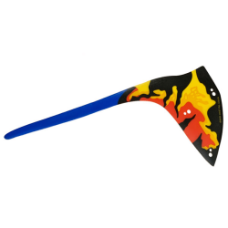 Plastic Part for Set 75574 - Wing Dragon Toruk Right Tailwing with Black Veins and Red, Bright Light Orange, Yellow, and Blue Trim Pattern