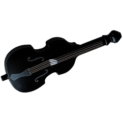 Minifigure, Utensil Musical Instrument, Double Bass with Light Bluish Gray Tailpiece and F Holes and Silver Strings Pattern