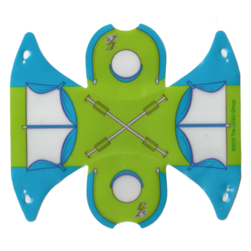 Деталь LEGO 41339pls01a Plastic Part for Set 41339 - Dark Azure and Lime Tent with Poles and Lightning Bolts Pattern