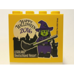 Brick 2 x 4 x 3 with Legoland Deutschland Resort Happy Halloween 2016 Pattern