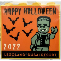 Brick 2 x 4 x 3 with LEGOLAND Dubai Resort 2022 Happy Halloween Pattern
