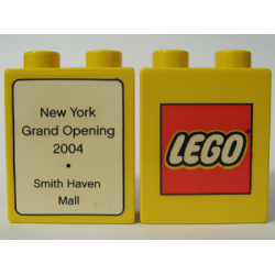 Duplo, Brick 1 x 2 x 2 with The LEGO Store New York, Smith Haven Mall 2004 Opening Pattern Duplo, Brick 1 x 2 x 2 with The LEGO Store New York, Smith Haven Mall 2004 Opening Pattern