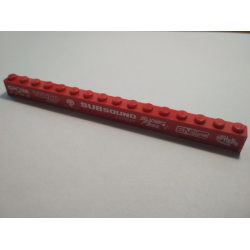 Brick 1 x 16 with 'SPARK PLUX', 'TURBO load', 'car glass', 'SUBSOUND Limiter', 'Super Fast', 'ENgyne' and 'SPHERE' Pattern (Sticker) - Set 8184