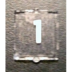 Glass for Window 1 x 2 x 2 Flat Front with White Number 1 Pattern (Sticker) - Set 10233
