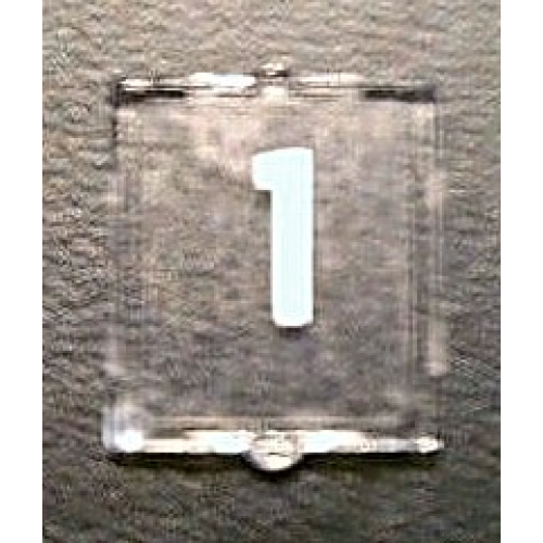 Деталь LEGO 60601pb006 Glass for Window 1 x 2 x 2 Flat Front with White Number 1 Pattern (Sticker) - Set 10233