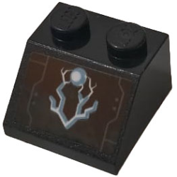 Slope 45 2 x 2 with Blue Flame of Energy on Black Background Pattern (Sticker) - Set 76102 Slope 45 2 x 2 with Blue Flame of Energy on Black Background Pattern (Sticker) - Set 76102